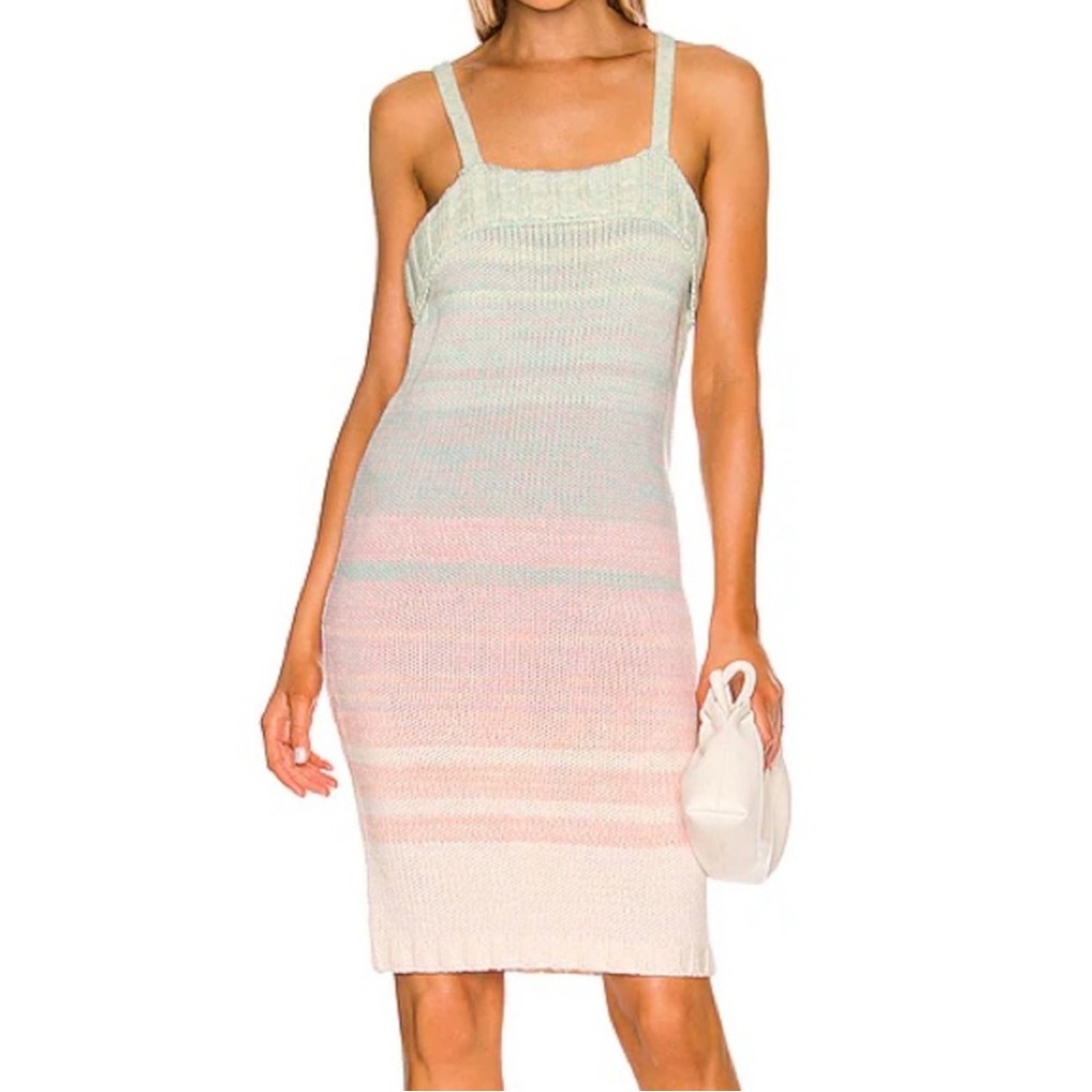 525 Pastel Striped Knit Dress NWT